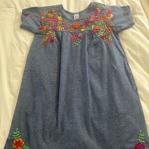 Abrazo Style Margarita Chambray Blossoms Dress